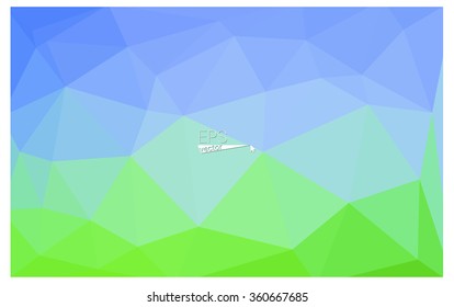 multicolor green, blue geometric rumpled triangular low poly origami style gradient illustration graphic background. Vector polygonal design for your business.