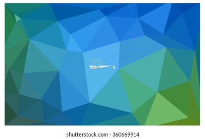 multicolor green, blue geometric rumpled triangular low poly origami style gradient illustration graphic background. Vector polygonal design for your business.