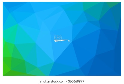 multicolor green, blue geometric rumpled triangular low poly origami style gradient illustration graphic background. Vector polygonal design for your business.