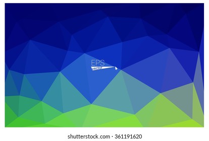 multicolor green, blue geometric rumpled triangular low poly origami style gradient illustration graphic background. Vector polygonal design for your business.