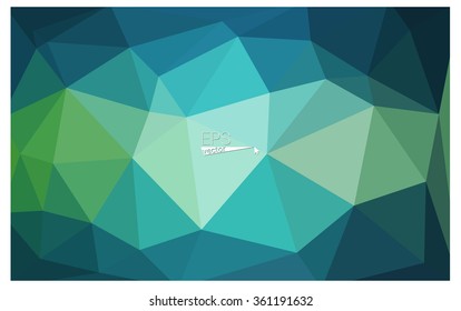 multicolor green, blue geometric rumpled triangular low poly origami style gradient illustration graphic background. Vector polygonal design for your business.