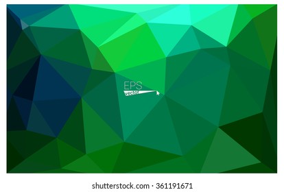 multicolor green, blue geometric rumpled triangular low poly origami style gradient illustration graphic background. Vector polygonal design for your business.