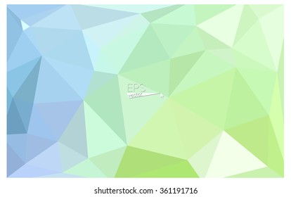 multicolor green, blue geometric rumpled triangular low poly origami style gradient illustration graphic background. Vector polygonal design for your business.