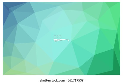 multicolor green, blue geometric rumpled triangular low poly origami style gradient illustration graphic background. Vector polygonal design for your business.