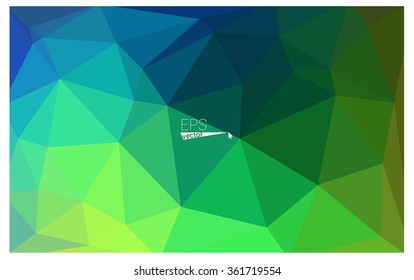 multicolor green, blue geometric rumpled triangular low poly origami style gradient illustration graphic background. Vector polygonal design for your business.