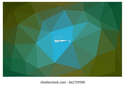 multicolor green, blue geometric rumpled triangular low poly origami style gradient illustration graphic background. Vector polygonal design for your business.