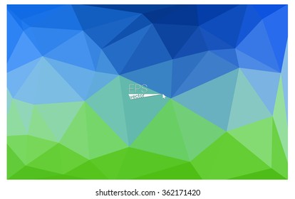multicolor green, blue geometric rumpled triangular low poly origami style gradient illustration graphic background. Vector polygonal design for your business.