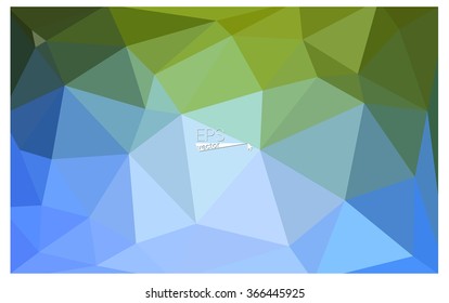 multicolor green, blue geometric rumpled triangular low poly origami style gradient illustration graphic background. Vector polygonal design for your business.