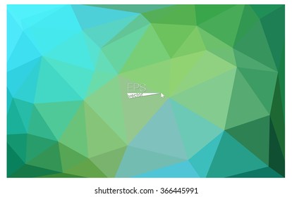 multicolor green, blue geometric rumpled triangular low poly origami style gradient illustration graphic background. Vector polygonal design for your business.