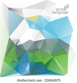 Multicolor ( Green, Blue, Gray ) Design Templates. Geometric Triangular Abstract Modern Vector Background. 