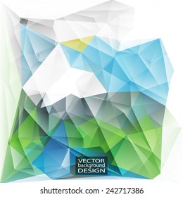 Multicolor ( Green, Blue, Gray ) Design Templates. Geometric Triangular Abstract Modern Vector Background. 