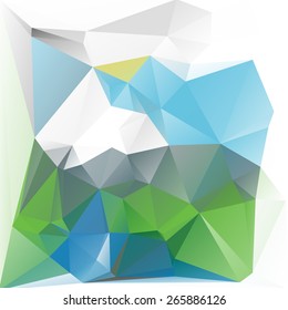 Multicolor ( Green, Blue, Gray ) Design Templates. Geometric Triangular Abstract Modern Vector Background. 
