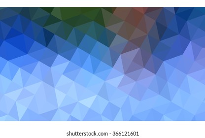Multicolor green, blue polygonal illustration, which consist of triangles. Geometric background in Origami style with gradient. Triangular design for your business.