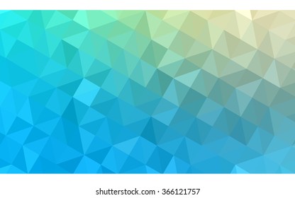 Multicolor green, blue polygonal illustration, which consist of triangles. Geometric background in Origami style with gradient. Triangular design for your business.