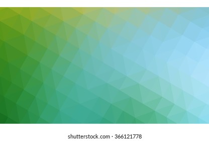 Multicolor green, blue polygonal illustration, which consist of triangles. Geometric background in Origami style with gradient. Triangular design for your business.