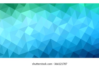 Multicolor green, blue polygonal illustration, which consist of triangles. Geometric background in Origami style with gradient. Triangular design for your business.