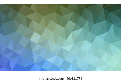Multicolor green, blue polygonal illustration, which consist of triangles. Geometric background in Origami style with gradient. Triangular design for your business.