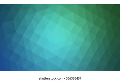 Multicolor green, blue polygonal illustration, which consist of triangles. Geometric background in Origami style with gradient. Triangular design for your business.