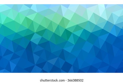 Multicolor green, blue polygonal illustration, which consist of triangles. Geometric background in Origami style with gradient. Triangular design for your business.