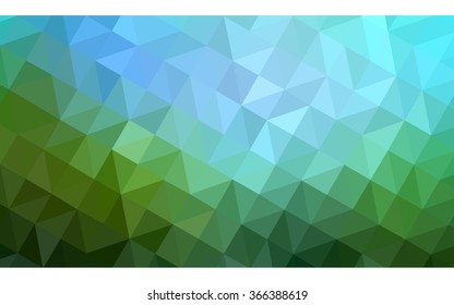 Multicolor green, blue polygonal illustration, which consist of triangles. Geometric background in Origami style with gradient. Triangular design for your business.