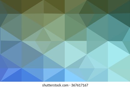 Multicolor green, blue polygonal illustration, which consist of triangles. Geometric background in Origami style with gradient. Triangular design for your business.