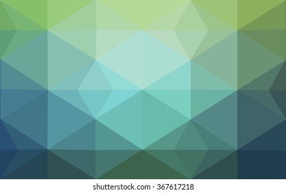 Multicolor green, blue polygonal illustration, which consist of triangles. Geometric background in Origami style with gradient. Triangular design for your business.