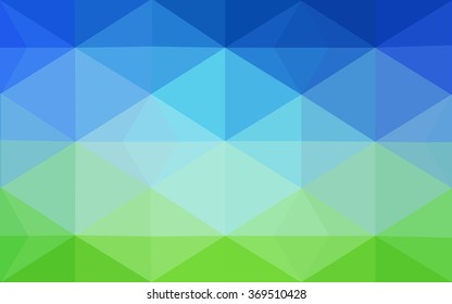 Multicolor green, blue polygonal illustration, which consist of triangles. Geometric background in Origami style with gradient. Triangular design for your business.