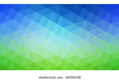 Multicolor green, blue polygonal illustration, which consist of triangles. Geometric background in Origami style with gradient. Triangular design for your business.