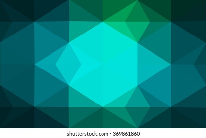 Multicolor green, blue polygonal illustration, which consist of triangles. Geometric background in Origami style with gradient. Triangular design for your business.
