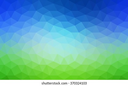 Multicolor green, blue polygonal illustration, which consist of triangles. Geometric background in Origami style with gradient. Triangular design for your business.
