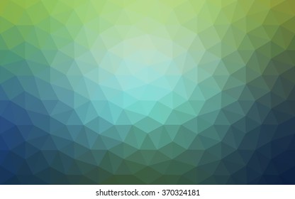 Multicolor green, blue polygonal illustration, which consist of triangles. Geometric background in Origami style with gradient. Triangular design for your business.