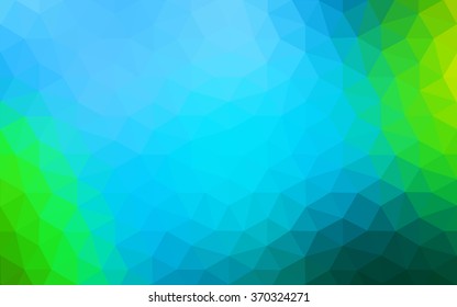 Multicolor green, blue polygonal illustration, which consist of triangles. Geometric background in Origami style with gradient. Triangular design for your business.