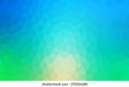 Multicolor green, blue polygonal illustration, which consist of triangles. Geometric background in Origami style with gradient. Triangular design for your business.