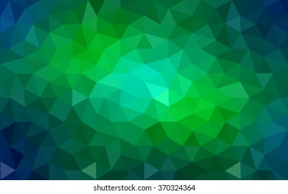 Multicolor green, blue polygonal illustration, which consist of triangles. Geometric background in Origami style with gradient. Triangular design for your business.