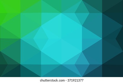 Multicolor green, blue polygonal illustration, which consist of triangles. Geometric background in Origami style with gradient. Triangular design for your business.