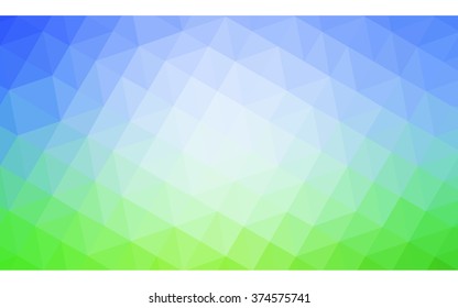 Multicolor green, blue polygonal illustration, which consist of triangles. Geometric background in Origami style with gradient. Triangular design for your business.