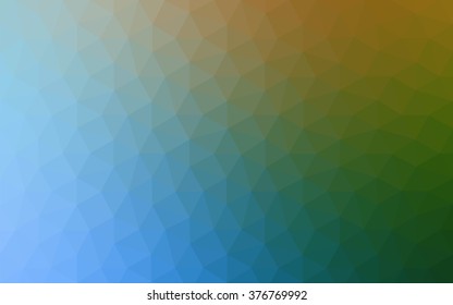 Multicolor green, blue polygonal illustration, which consist of triangles. Geometric background in Origami style with gradient. Triangular design for your business.