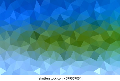 Multicolor green, blue polygonal illustration, which consist of triangles. Geometric background in Origami style with gradient. Triangular design for your business.