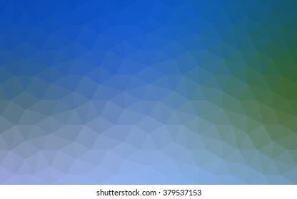 Multicolor green, blue polygonal illustration, which consist of triangles. Geometric background in Origami style with gradient. Triangular design for your business.