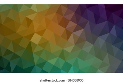 Multicolor green, blue polygonal illustration, which consist of triangles. Geometric background in Origami style with gradient. Triangular design for your business.