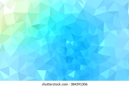 Multicolor green, blue polygonal illustration, which consist of triangles. Geometric background in Origami style with gradient. Triangular design for your business.