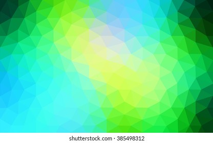 Multicolor green, blue polygonal illustration, which consist of triangles. Geometric background in Origami style with gradient. Triangular design for your business.