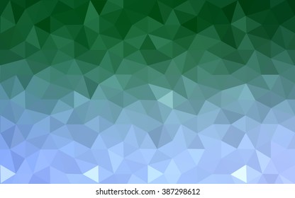Multicolor green, blue polygonal illustration, which consist of triangles. Geometric background in Origami style with gradient. Triangular design for your business.