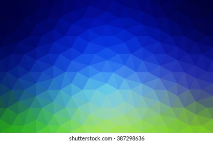 Multicolor green, blue polygonal illustration, which consist of triangles. Geometric background in Origami style with gradient. Triangular design for your business.