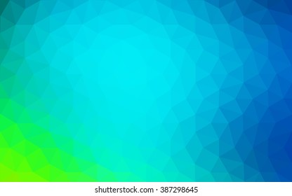 Multicolor green, blue polygonal illustration, which consist of triangles. Geometric background in Origami style with gradient. Triangular design for your business.