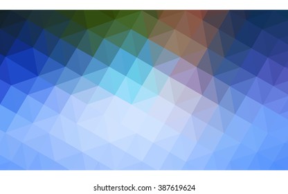 Multicolor green, blue polygonal illustration, which consist of triangles. Geometric background in Origami style with gradient. Triangular design for your business.
