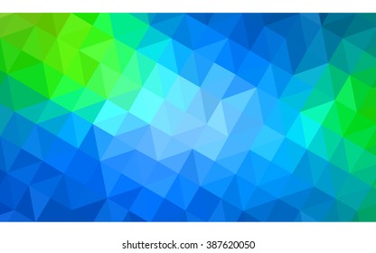 Multicolor green, blue polygonal illustration, which consist of triangles. Geometric background in Origami style with gradient. Triangular design for your business.