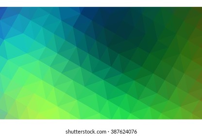Multicolor green, blue polygonal illustration, which consist of triangles. Geometric background in Origami style with gradient. Triangular design for your business.