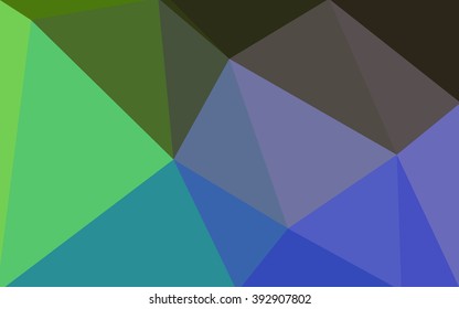Multicolor green, blue polygonal illustration, which consist of triangles. Geometric background in Origami style with gradient. Triangular design for your business.