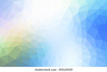 Multicolor green, blue polygonal illustration, which consist of triangles. Geometric background in Origami style with gradient. Triangular design for your business.